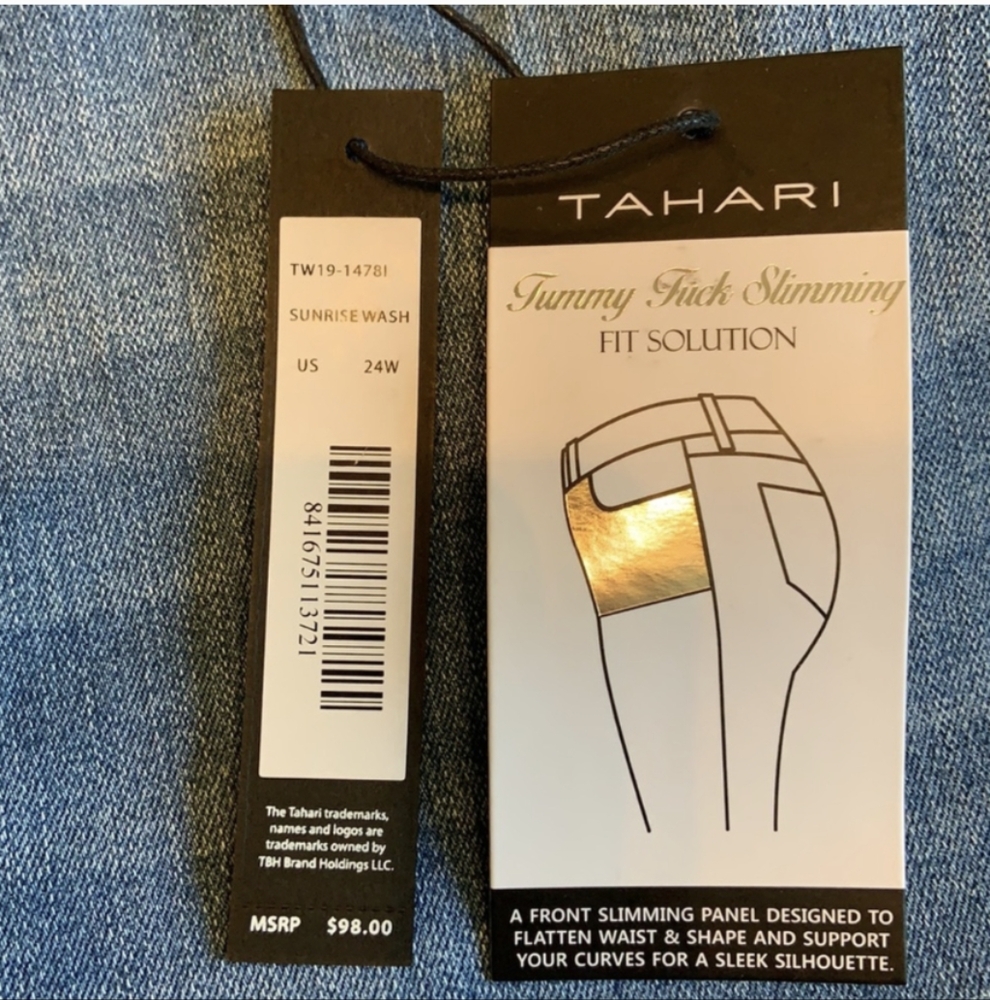 NWT Tahari Chloe Fit Tummy Tuck Slimming Skinny Jeans Size 24W - Picture 5 of 6